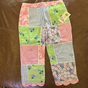 NWT Vintage Lilly Pulitzer Patchwork Capri Pants Size 8